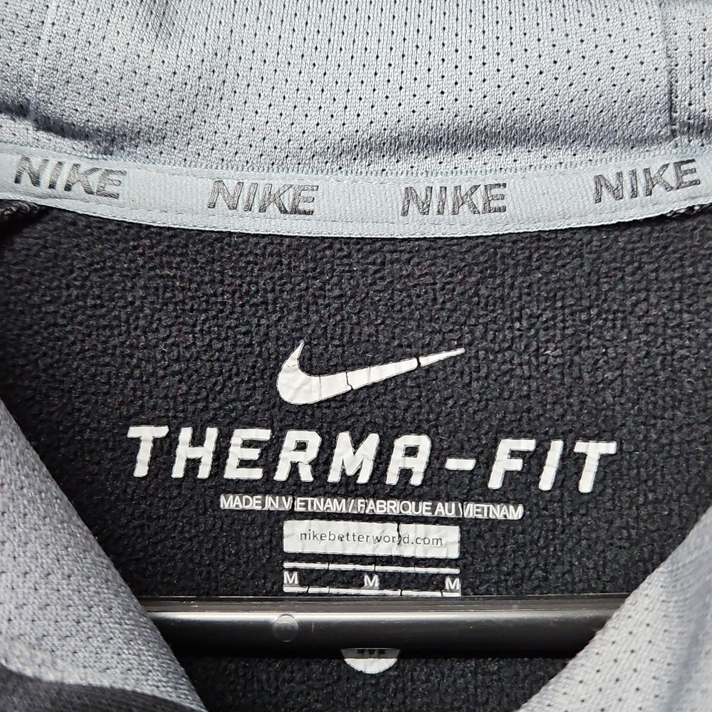 Nike Black Large Logo Therma-Fit Hoodie Pull-Over Sz Med Mens - Picture 6 of 6